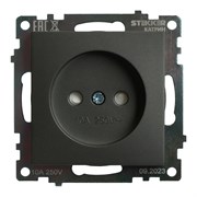 Розетка 1-местная с защитной шторкой (механизм) б/з, 250В, 10А, серия Катрин, графит, GLS10-7109-06 49420