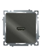 Розетка HDMI 2.1, Type A (механизм), серия Катрин, графит, GLS00-7118-06 50059