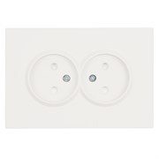 Розетка 2-местная с защитной шторкой, STEKKER, б/з, 250В, 16А, серия Эмили, RST16-5116-01, белый фарфор, soft touch 49877