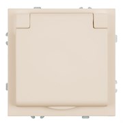 Розетка 1-местная с крышкой с защ. штор, STEKKER, с/з, IP42, 250В, 16А, серия Эмили, RST16-5112-08, кашемир, soft touch 49907