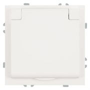 Розетка 1-местная с крышкой с защ. штор, STEKKER, с/з, IP42, 250В, 16А, серия Эмили, RST16-5112-01, белый фарфор, soft touch 49881