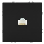 Розетка компьютерная 1-местная RJ-45 (механизм), STEKKER, серия Эмили, RST00-5117-05, черный уголь, soft touch 49847