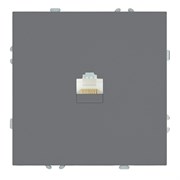 Розетка компьютерная 1-местная RJ-45 (механизм), STEKKER, серия Эмили, RST00-5117-10, платиново-серый, soft touch 49951