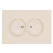 Розетка 2-местная с защитной шторкой, STEKKER,  б/з, 250В, 16А, серия Эмили, RST16-5116-08, кашемир, soft touch 49903