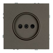 Розетка 1-местная с защитной шторкой (механизм), STEKKER,  б/з, 250В, 16А, серия Эмили, RST16-5109-09, антрацит, soft touch 49928