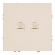 Розетка компьютерная 2-местная RJ-45 (механизм), STEKKER, серия Эмили, RST00-5111-08, кашемир, soft touch 49900