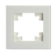 Рамка 1-местная для сенсорных механизмов, подсветки, стекло, STEKKER, GFR00-7001-01S, серия Катрин, белый 50303
