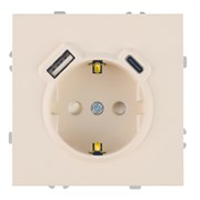 Розетка 1-местная з/ш с/з 16А + USB + Type C (механизм), STEKKER, 250В, 20W, серия Эмили, RST16-5119-08, кашемир, soft touch 50360