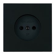 Розетка 1-местная с защитной шторкой (механизм), STEKKER, б/з, 250В, 16А, серия Мия, RST16-3109-05, черный бархат 50453