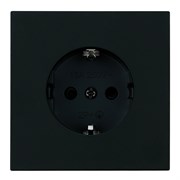Розетка 1-местная с защитной шторкой с/з (механизм), STEKKER, 250В, 16А, серия Мия, RST16-3110-05, черный бархат 50454