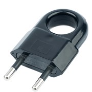 Вилка STEKKER PPG10-45-201  прямая без заземления, ABS пластик 250В, 10A, IP20, белая 50797