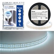 Лента светодиодная двухрядная, 288SMD(2835)/м 30Вт/м 24V 5000*20*1.8мм 6500К, IP20 , LS509 FERON 53477
