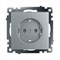 Розетка 1-местная с/з (механизм), STEKKER GLS16-7110-03, 250В, 16А с защитной шторкой, серия Катрин, серебро 39582 - фото 136076