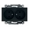 Розетка 2-местная б/з (механизм), STEKKER GLS10-7113-05, 250V, 10А с защитной шторкой, серия Катрин, черный 39611 - фото 136107 Розетка 2-местная б/з (механизм), STEKKER GLS10-7113-05, 250V, 10А с защитной шторкой, серия Катрин, черный 39611 - фото 136107