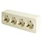 Розетка 4-местная с/з открытой установки, STEKKER, 250В, 16А, IP20, серия София, слоновая кость, MST16-14-04 49505 - фото 152934 Розетка 4-местная с/з открытой установки, STEKKER, 250В, 16А, IP20, серия София, слоновая кость, MST16-14-04 49505 - фото 152934