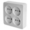 Розетка 4-местная б/з открытой установки , квадрат, STEKKER, 250В, 10А, IP20, серия София, белый, MST10-14S-01 49309 - фото 153007 Розетка 4-местная б/з открытой установки , квадрат, STEKKER, 250В, 10А, IP20, серия София, белый, MST10-14S-01 49309 - фото 153007