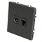 Розетка TV + компьютерная RJ-45 (механизм), STEKKER, RST00-5106-05, серия Эмили, черный уголь, soft touch 49846 - фото 158239 Розетка TV + компьютерная RJ-45 (механизм), STEKKER, RST00-5106-05, серия Эмили, черный уголь, soft touch 49846 - фото 158239