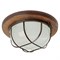 Светильник накладной IP54, 220V 60Вт Е27, дерево, орех, круг, с решеткой, НБО 03-60-022 11574 - фото 158506