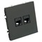 Розетка компьютерная 2-местная RJ-45 (механизм), STEKKER, серия Эмили, RST00-5111-05, черный уголь, soft touch 49848 - фото 158676