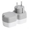 Разветвитель сетевой 2-местный с/з STEKKER ADP16-12-20, 250V,16A, ABS огнеустойчивый пластик, белый/серый 32870 - фото 164621