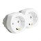 Разветвитель сетевой 2-местный с/з STEKKER ADP16-12-20, 250V,16A, ABS огнеустойчивый пластик, белый/серый 32870 - фото 164623