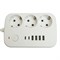 Удлинитель 3-местный c/з 3x1 мм2, 1,8 м, 250В, 10А, 4USB+2Type-C 2,4А, серия Home plus, белый STEKKER HM09-36-02 49972 - фото 164966