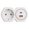 Разветвитель сетевой на 1 выход с/з STEKKER 250В, 16А, USB A+ Type C, 2,4А, PD, белый/серый, ADP16-16-20 50109 - фото 169647
