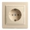 Розетка 1-местная с/з, STEKKER, PST16-9010-02, 250В, 16А с защитной шторкой, серия Эрна, слоновая кость 39236 - фото 178352