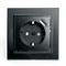 Розетка 1-местная c/з и с USB STEKKER, PST16-9011-03, 250В, 16А, с защитной шторкой, серия Эрна, черный 39480 - фото 178980