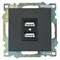 Розетка USB 2-местная (механизм), STEKKER GLS10-7115-05, 250B, 2,1А, серия Катрин, черный 39616 - фото 179115