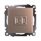 Розетка USB 2-местная (механизм), STEKKER GLS10-7115-02, 250B, 2,1A, серия Катрин, шампань 39602 - фото 179249