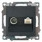 Розетка TV + компьютерная RJ-45 (механизм), STEKKER GLS00-7106-05, серия Катрин, черный 49182 - фото 182008