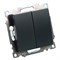 Переключатель 2-клавишный (механизм), STEKKER GLS10-7107-05, 250V, 10А, серия Катрин, черный 49167 - фото 182029