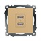 Розетка 2-местная USB (механизм), STEKKER, GLS10-7115-08, 250В, 2,1А, серия Катрин, золото 49229 - фото 183530