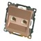 Розетка компьютерная 2-местная RJ-45 (механизм) STEKKER GLS00-7109-02, серия Катрин, шампань 50004 - фото 184682