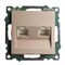 Розетка компьютерная 2-местная RJ-45 (механизм) STEKKER GLS00-7109-02, серия Катрин, шампань 50004 - фото 184684