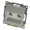 Розетка компьютерная 2-местная RJ-45 (механизм) STEKKER GLS00-7109-03 , серия Катрин, серебро 50005 - фото 184693