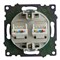 Розетка компьютерная 2-местная RJ-45 (механизм) STEKKER GLS00-7109-03 , серия Катрин, серебро 50005 - фото 184694