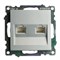 Розетка компьютерная 2-местная RJ-45 (механизм) STEKKER GLS00-7109-03 , серия Катрин, серебро 50005 - фото 184699
