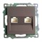 Розетка компьютерная 2-местная RJ-45 (механизм) STEKKER GLS00-7109-04, серия Катрин, шоколад 50006 - фото 184713