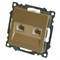 Розетка компьютерная 2-местная RJ-45 (механизм) STEKKER GLS00-7109-08, серия Катрин, золото 50009 - фото 184721