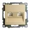 Розетка компьютерная 2-местная RJ-45 (механизм) STEKKER GLS00-7109-08, серия Катрин, золото 50009 - фото 184723