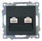 Розетка компьютерная 2-местная RJ-45 (механизм) ,STEKKER ,GLS00-7109-05, серия Катрин, черный 50007 - фото 184730