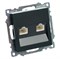 Розетка компьютерная 2-местная RJ-45 (механизм) ,STEKKER ,GLS00-7109-05, серия Катрин, черный 50007 - фото 184731