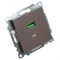 Розетка 2-местная USB + type C, STEKKER GLS10-7116-04, 250В, 3А, max 20W,серия Катрин, шоколад 50057 - фото 184831