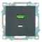Розетка 2-местная USB + type C (механизм), STEKKER GLS10-7116-05, 250B, 3А, серия Катрин, черный 50055 - фото 184864