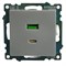 Розетка 2-местная USB + type C (механизм)), STEKKER GLS10-7116-03 , 250B, 3А, max 20W, серия Катрин, серебро 50054 - фото 184874
