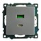 Розетка 2-местная USB + type C (механизм)), STEKKER GLS10-7116-03 , 250B, 3А, max 20W, серия Катрин, серебро 50054 - фото 184878