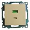Розетка 2-местная USB + type C (механизм), 250В, 3А, max 20W, STEKKER, GLS10-7116-08, серия Катрин, золото 50053 - фото 184900