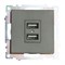 Розетка 2-местная USB (механизм), 250В, 2,1А, серия Катрин, графит, GLS10-7115-06 49422 - фото 184944